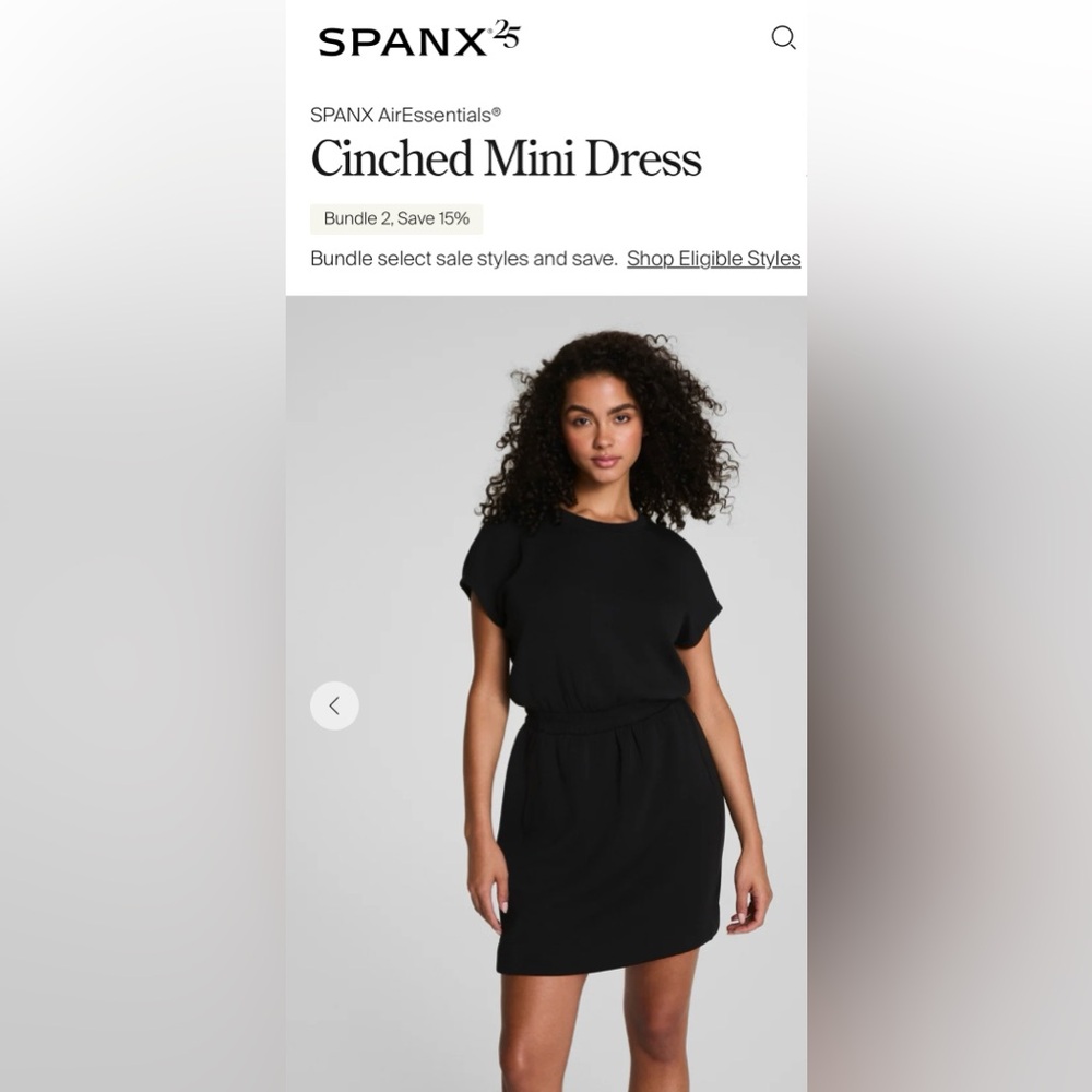 Spanx black cinch dress NWT